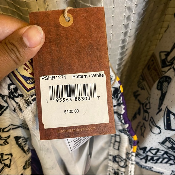 🏀Mitchell & Ness O’Neal LA Lakers NBA Doodle Jersey Short Set Med Retails $225 - Picture 9 of 16